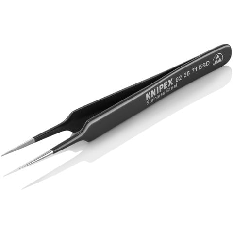 Stainless Steel Gripping Tweezers-Needle-Point Tips-ESD | 92 28 71 ESD