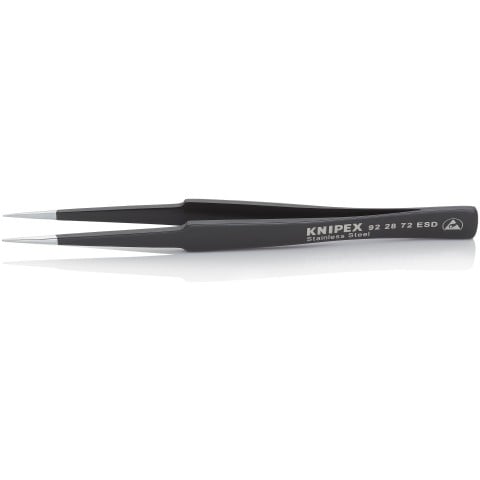 Stainless Steel Gripping Tweezers-Pointed Tips-ESD | 92 28 72 ESD
