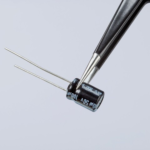 Stainless Steel Gripping Tweezers-Pointed Tips-ESD | 92 28 72 ESD