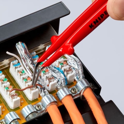 Stainless Steel GrippingTweezers--30°Angled-1000V Insulated | 92 37 64