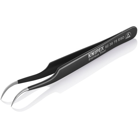 Stainless Steel Gripping Tweezers--35° Angled-Needle-Point Tips-ESD | 92 38 75 ESD