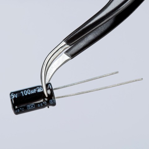 Stainless Steel Gripping Tweezers--35° Angled-Needle-Point Tips-ESD | 92 38 75 ESD