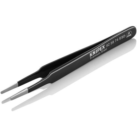 Stainless Steel Gripping Tweezers-Blunt Tips-ESD | KNIPEX Tools