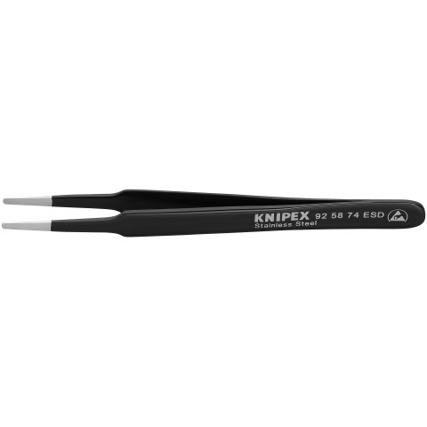 Stainless Steel Gripping Tweezers-Blunt Tips-ESD | KNIPEX Tools
