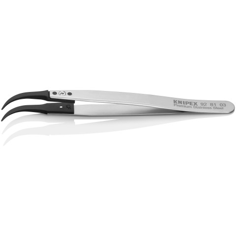 Premium Stainless Steel Gripping Tweezers-60°Angled-Pointed Tips | 92 81 03