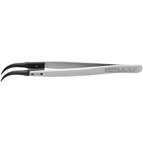 Premium Stainless Steel Gripping Tweezers-60°Angled-Pointed Tips | 92 81 03