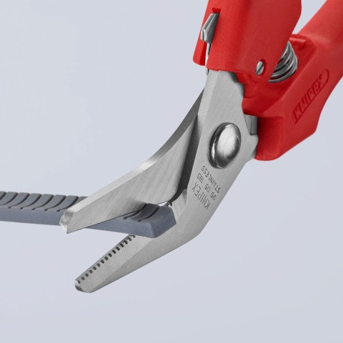 Knipex 95 05 185 Angled Industrial Shears – 185mm Workshop Scissors For Heavy-Duty Cutting