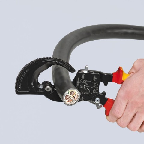 Ratcheting Cable Cutters-1000V Insulated | KNIPEX Tools