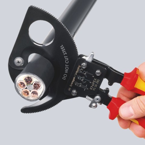 Ratcheting Cable Cutters-1000V Insulated | KNIPEX Tools