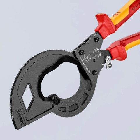 3 Stage Ratcheting Drive Cable Cutter-1000V Insulated | KNIPEX Tools