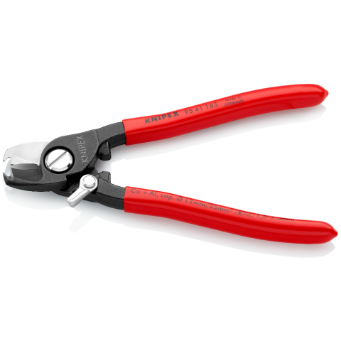 Knipex 95 11 165 6.5-Inch Cable Shear – Cuts Copper & Aluminum Up To 1/0 AWG – Made In Germany