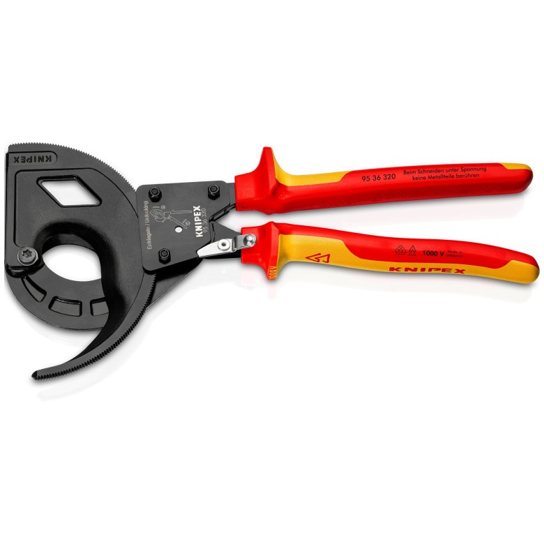 3 Stage Ratcheting Drive Cable Cutter1000V Insulated KNIPEX Tools